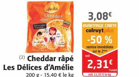 Cheddar Râpé Les Délices D'amélie