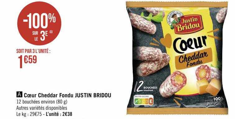 coeur cheddar fondu justin bridou