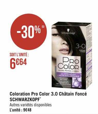 coloration pro color 3.0 châtain foncé schwarzkopf
