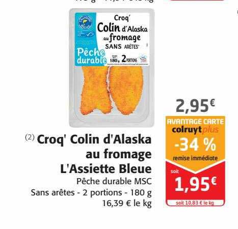 croq' colin d'alaska au fromage l'assiette bleue