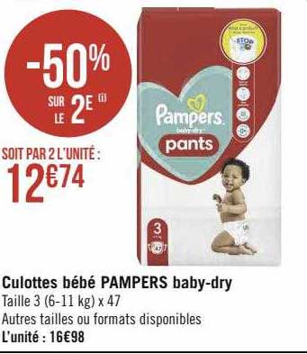 culottes bébé pampers baby-dry