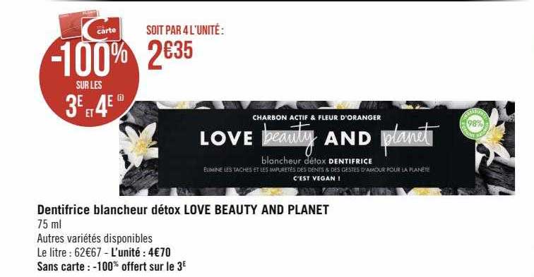 dentifrice blancheur détox love beauty and planet