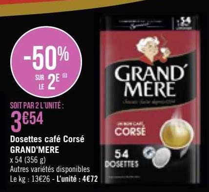 Dosettes Café Corsé Grand'mere