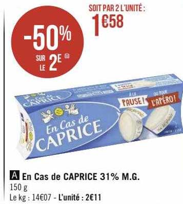 en cas de caprice 31% m.g.