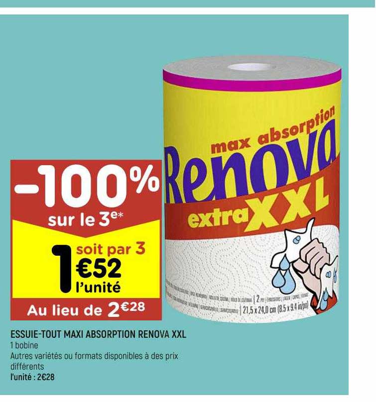 essue-tout maxi absorption renova xxl