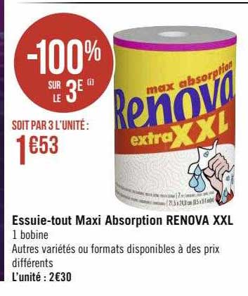 essuie-tout maxi absorption renova xxl