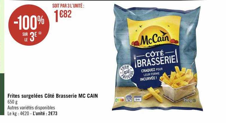 frites surgelées côtes brasserie mc cain