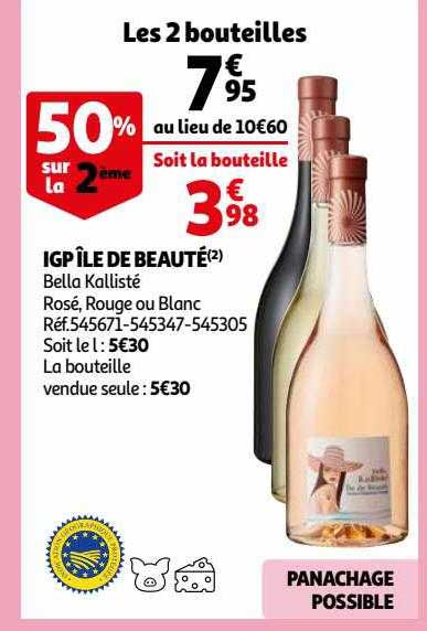 igp île de beauté bella kallisté rosé, rouge ou blanc