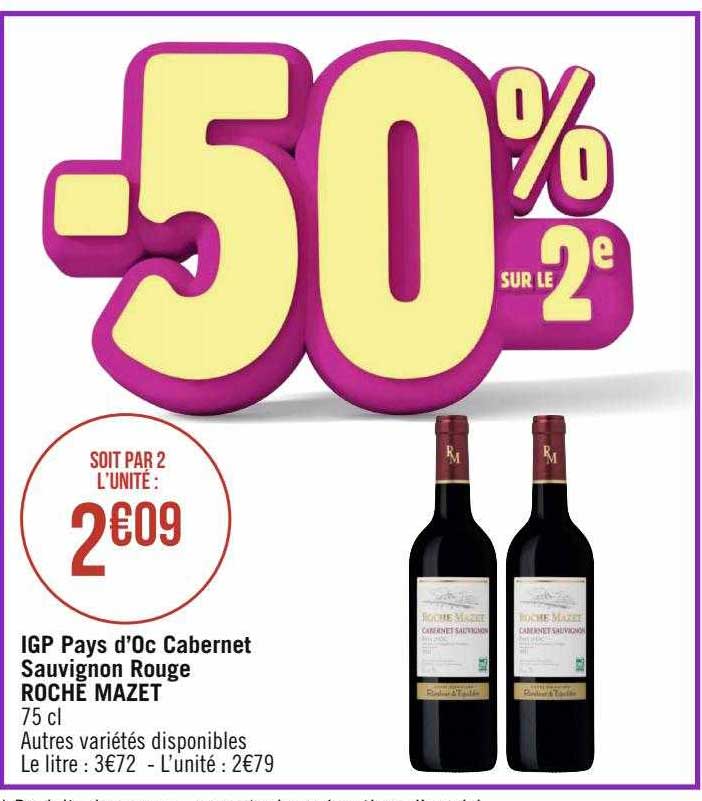 igp pays d'oc cabernet sauvignon rouge roche mazet
