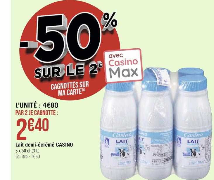 lait demi-écrémé casino