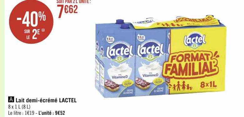 lait demi-écrémé lactel