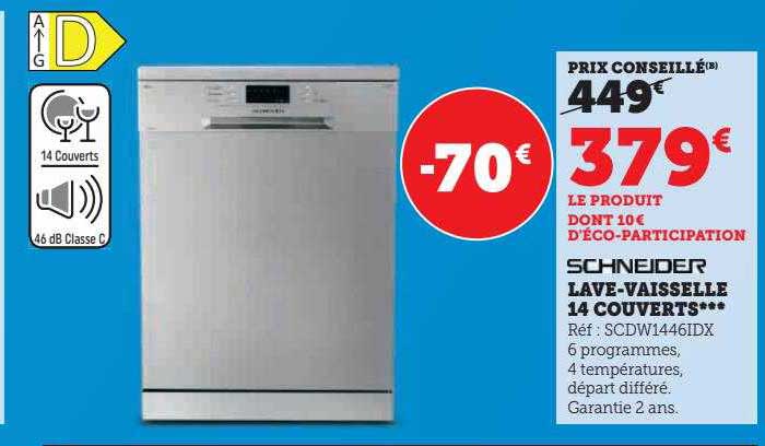 lave-vaisselle 14 couverts schneider