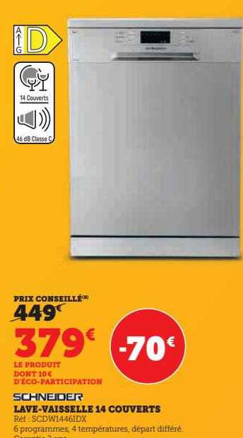Lave-vaisselle 14 Couverts Schneider