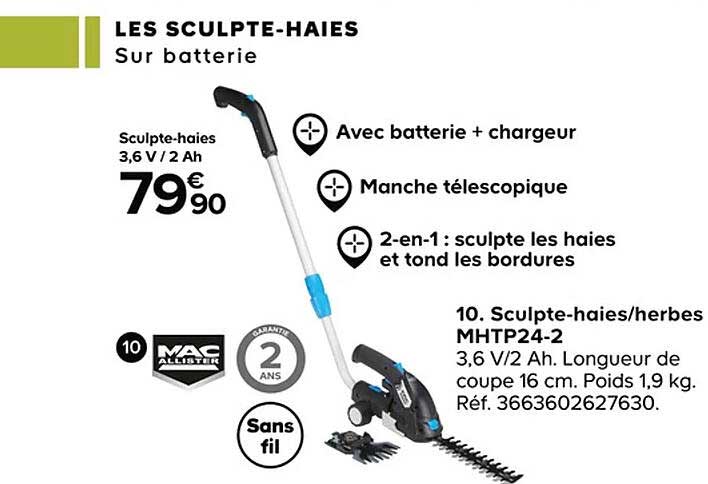 les sculpte-haies - herbes mhtp24-2 mac allister