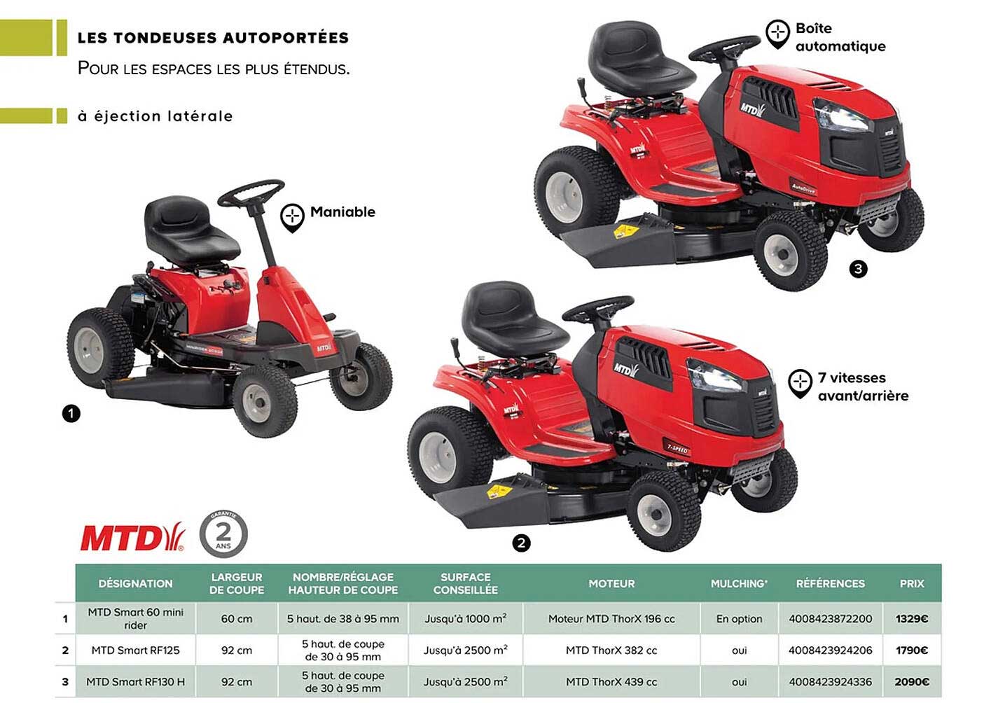 les tondeuses autoportées