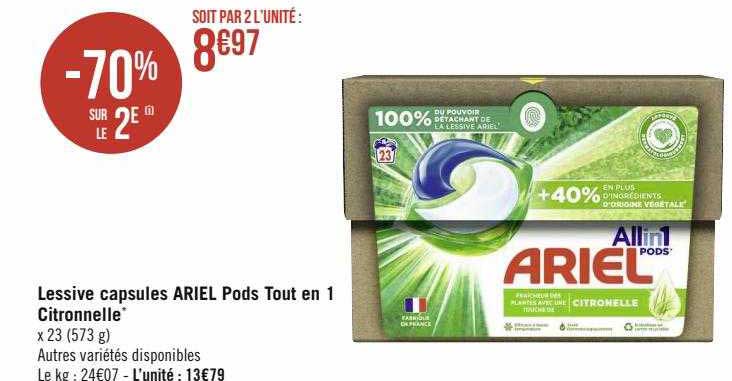 Lessive Capsules Ariel Pods Tout En 1 Citronnelle