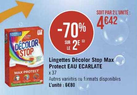 lingettes décolor stop max protect eau écarlate