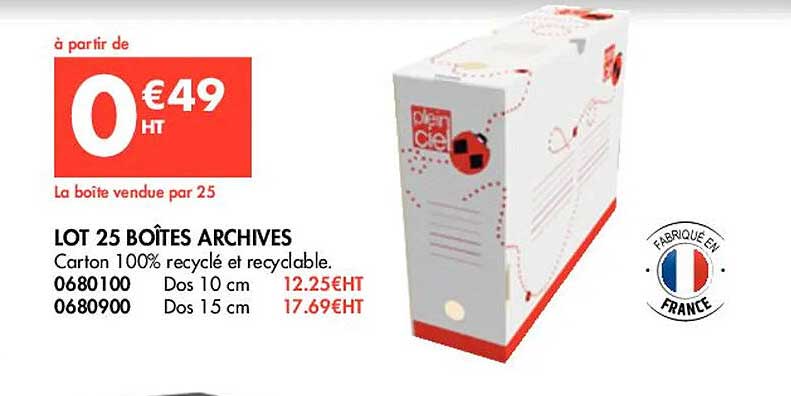 Lot 25 Boîtes Archives