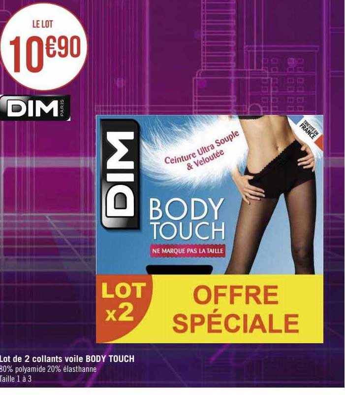 Lot De 2 Collants Voile Body Touch