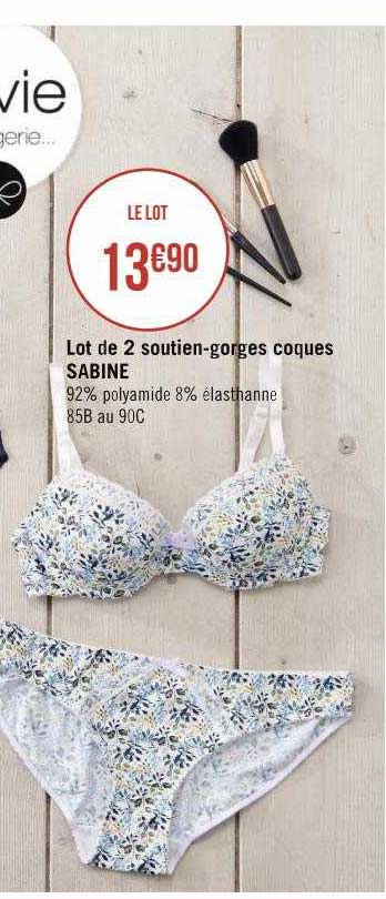 lot de 2 soutien-gorge coques sabine