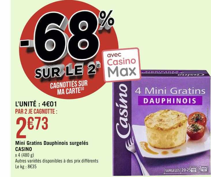 mini gratins dauphinois surgelés casino