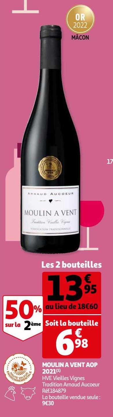 Moulin à Vent Aop 2021 Hve Vieilles Vignes Tradition Arnaud Aucoeur