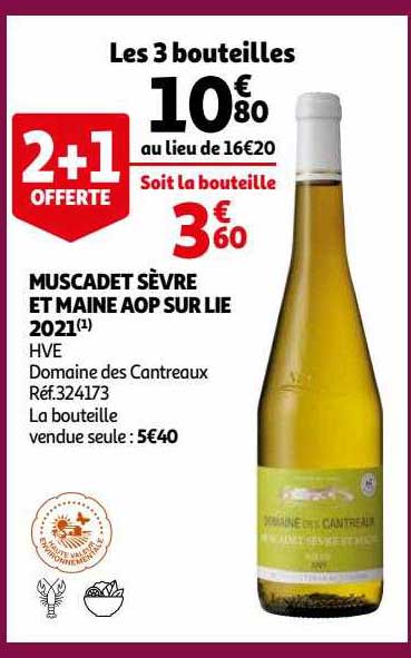 muscadet sèvre et maine aop sur lie 2021