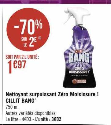 nettoyant surpuissant zéro moisissure ! cillit bang