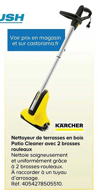 nettoyeur de terrasses en bois patio cleaner avec 2 brosses rouleaux