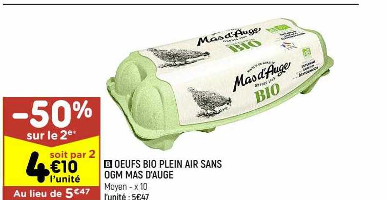 oeufs bio plein air sans ogm mas d'auge