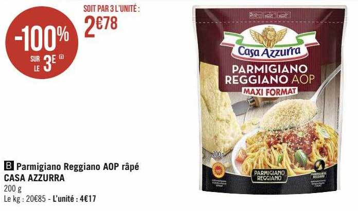 Parmigiano Reggiano Aop Râpé Casa Azzurra