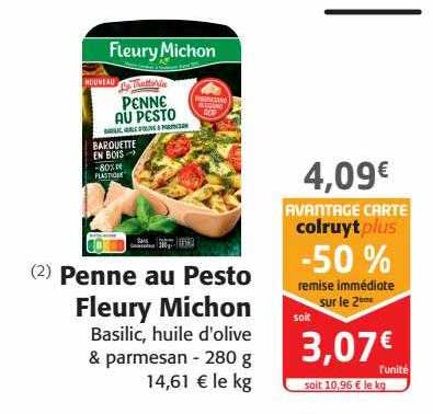 penne au pesto fleury michon