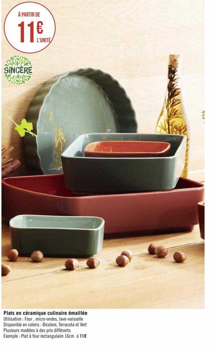 plats en céramique culinaire émaillée