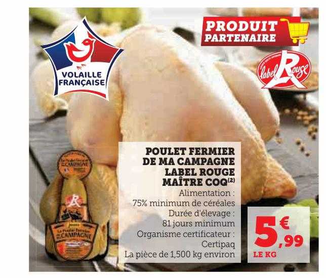 poulet fermier de ma campagne label rouge maître coq