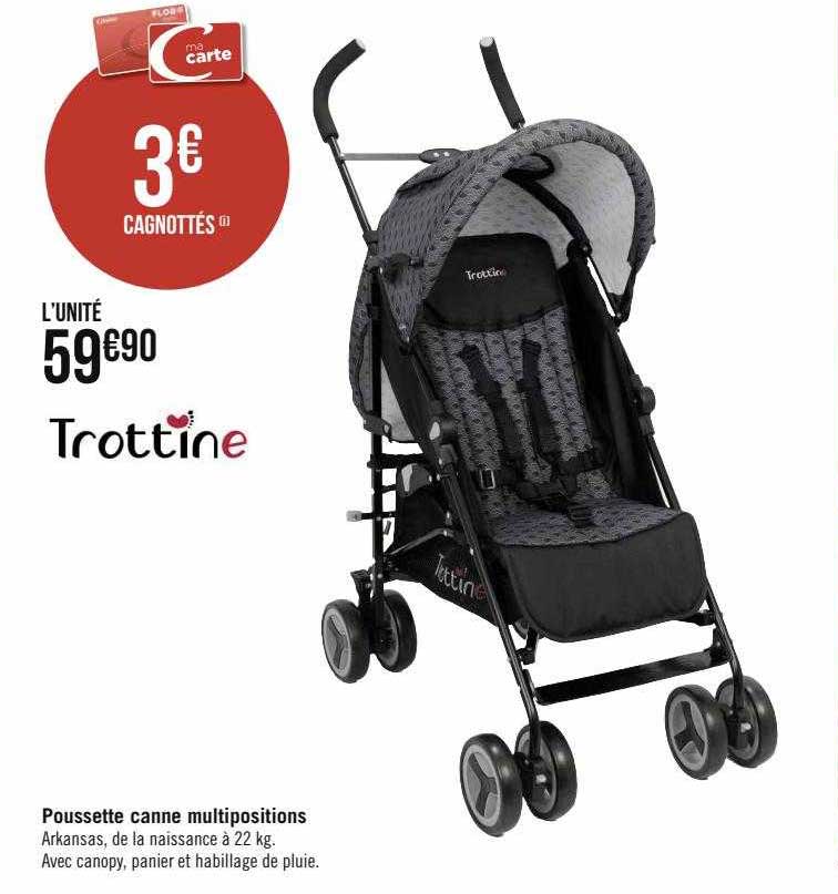 poussette canne multipositions trottine