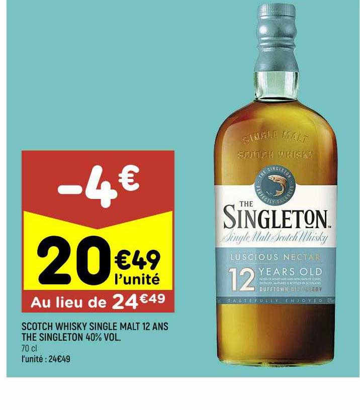 scotch whisky single malt 12 ans the singleton 40% vol.