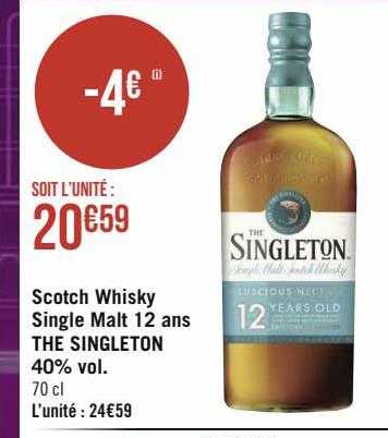 scotch whisky single malt 12 ans the singleton 40% vol.