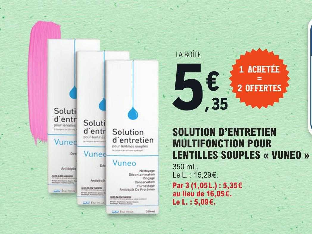 solution d'entretien multifonction pour lentilles souples «vuneo»