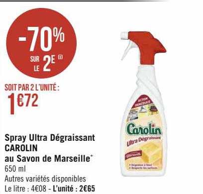 Spray Ultra Dégraissant Carolin Au Savon De Marseille