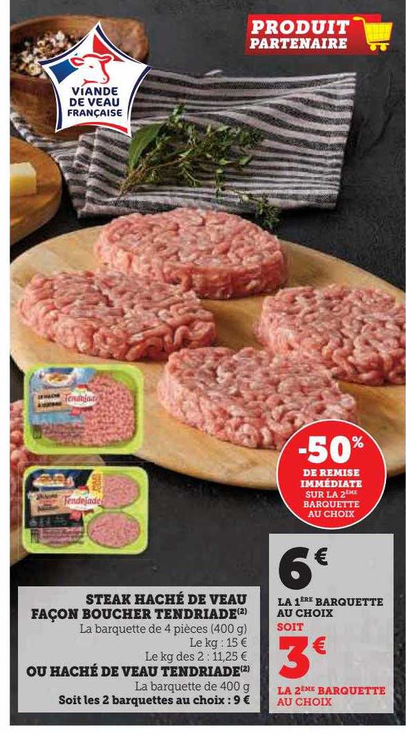 steak haché de veau façon boucher tendriade ou haché de veau tendriade