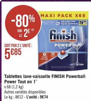 tablettes lave-vaisselle finish powerball power tout en 1