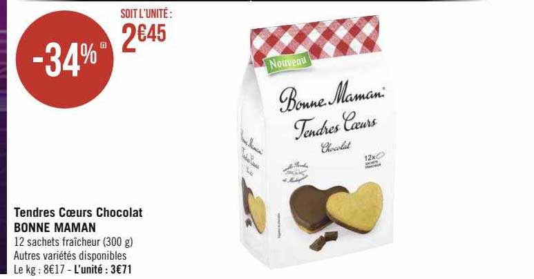 tendre cœurs chocolat bonne maman