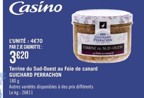 terrine du sud-ouest au foie de canard guichard perrachon