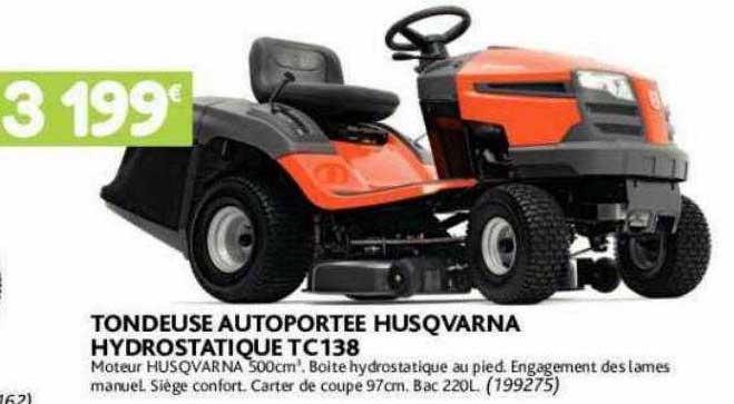 tondeuse autoportée husqvarna hydrostatique tc138