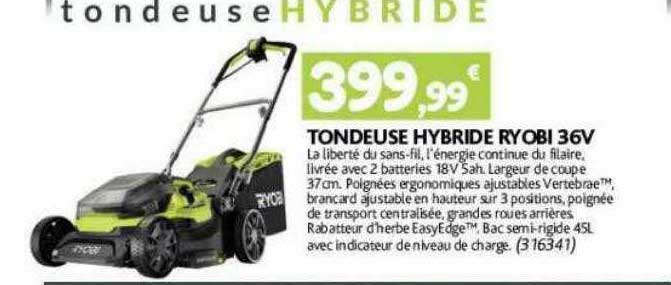 tondeuse hybride ryobi 36v