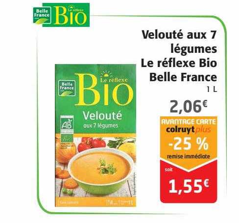 velouté aux 7 légumes le réflexe bio belle france
