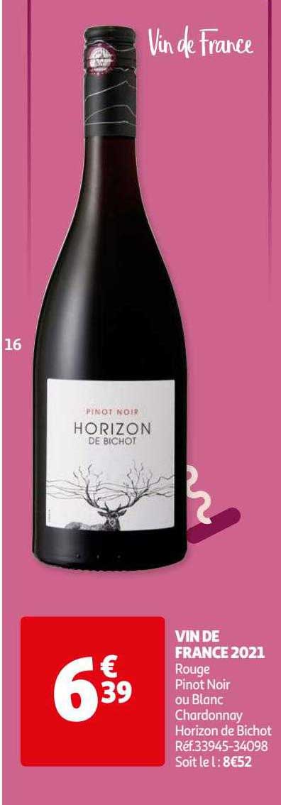 vin de france 2021 rouge pinot noir ou blanc chardonnay