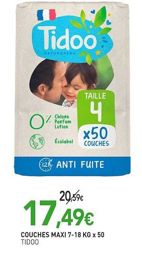couches maxi 7-18 kg x 50 tidoo