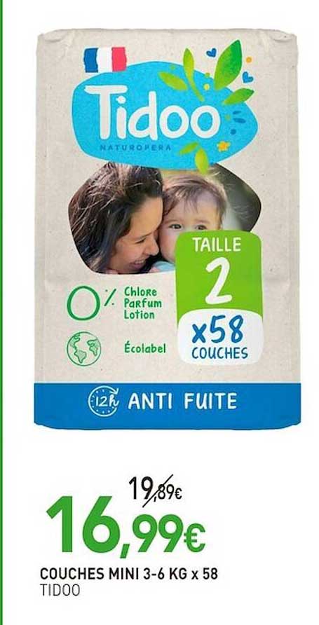 couches mini 3-6 kg x 58 tidoo