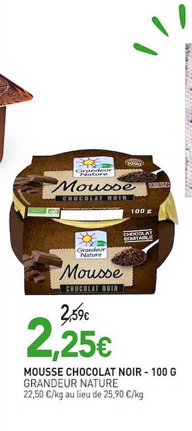mousse chocolat noir grandeur nature - 100 g
